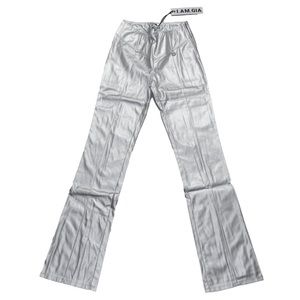 I AM GIA silver v waist faux leather pants
